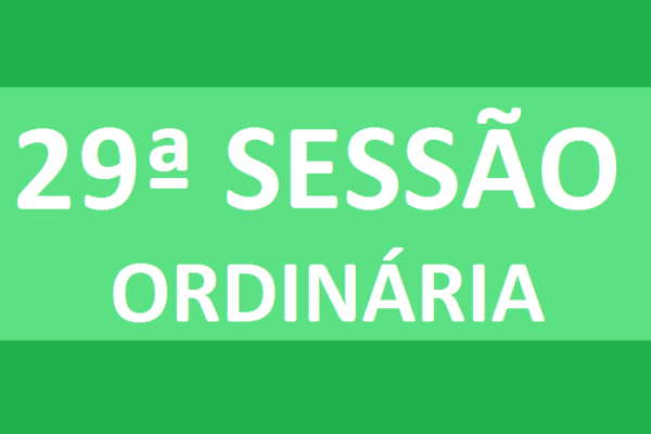 PAUTA 29ª SESSÃO ORDINÁRIA