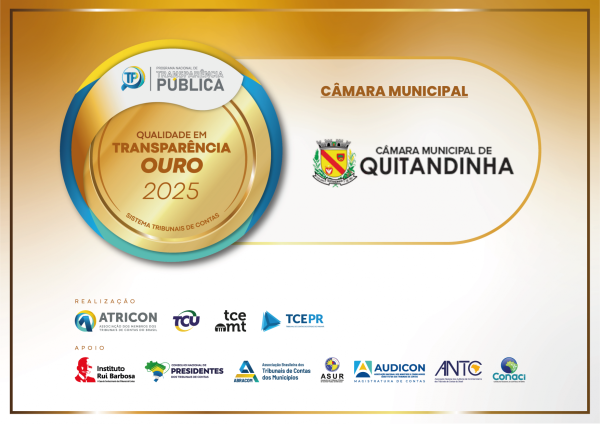 [Câmara conquista o Selo Ouro De Transparência]